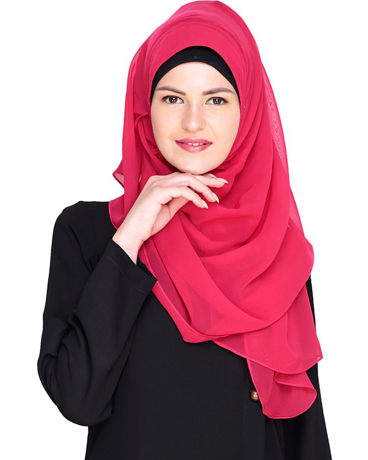Plain Dark Pink Instant Hijab – Modest Forever LLC