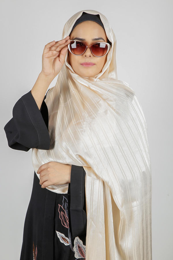 Light Golden Striped Formal Hijab