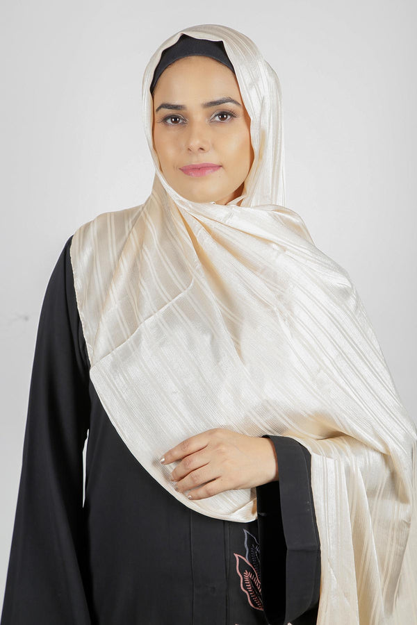 Light Golden Striped Formal Hijab