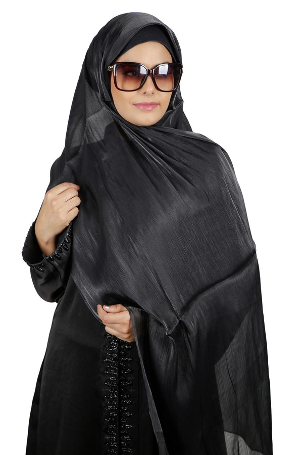 Black Casual Gleaming Hijab