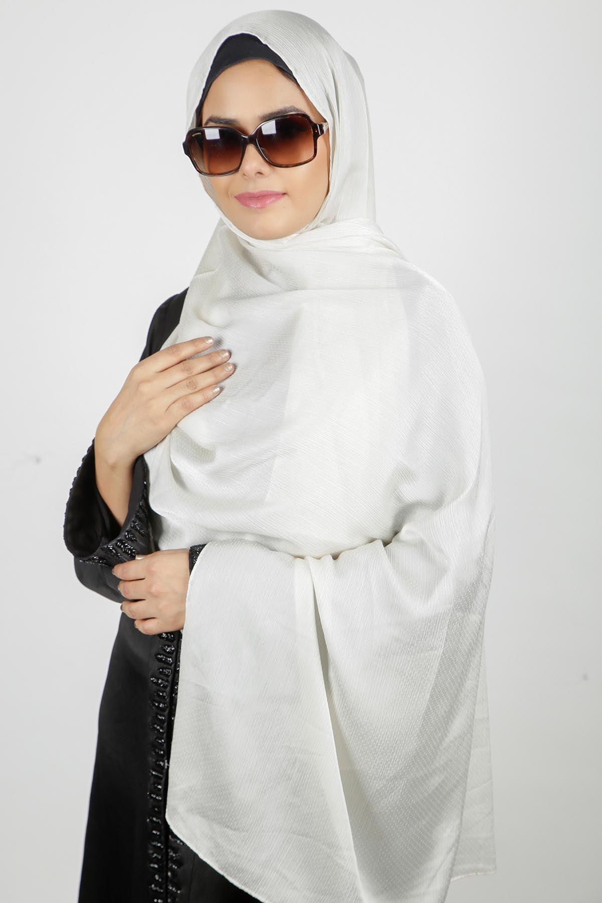 Off White Stylish Hijab
