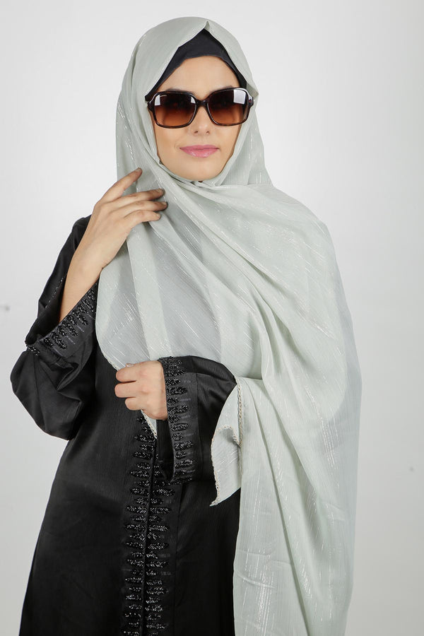 Shimmery Light Green Hijab