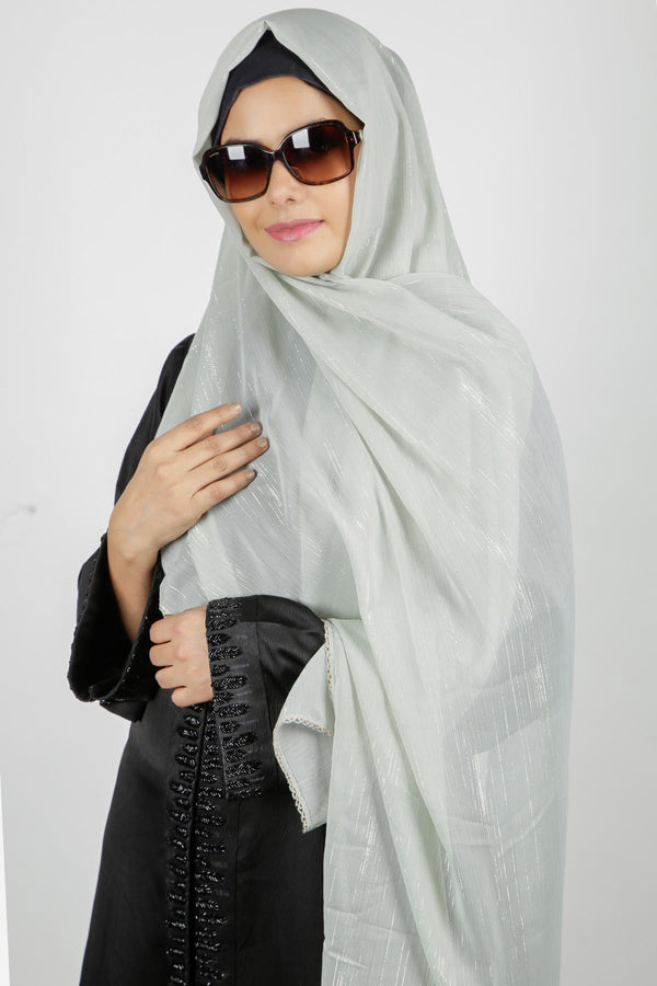 Shimmery Light Green Hijab