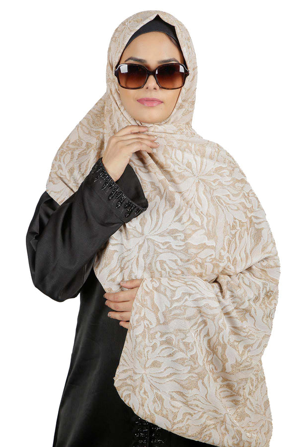 Premium Ethnic Style Beige Hijab