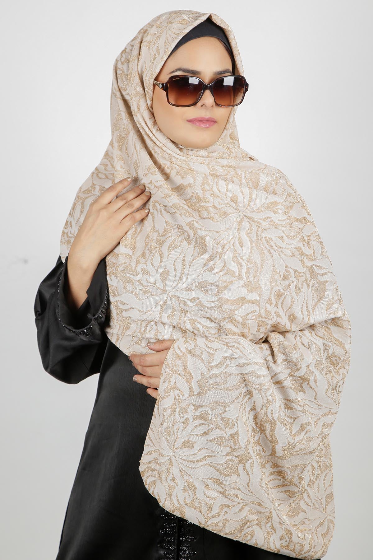 Premium Ethnic Style Beige Hijab