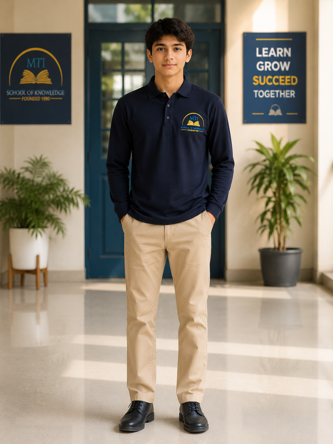 MTI Boys Polo TShirt Long Sleeves