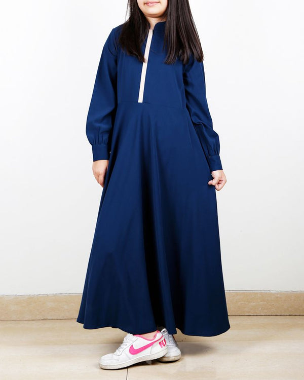 Blue Kids Maxi Dress Abaya