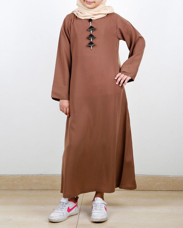 Classy Brown Kids Abaya
