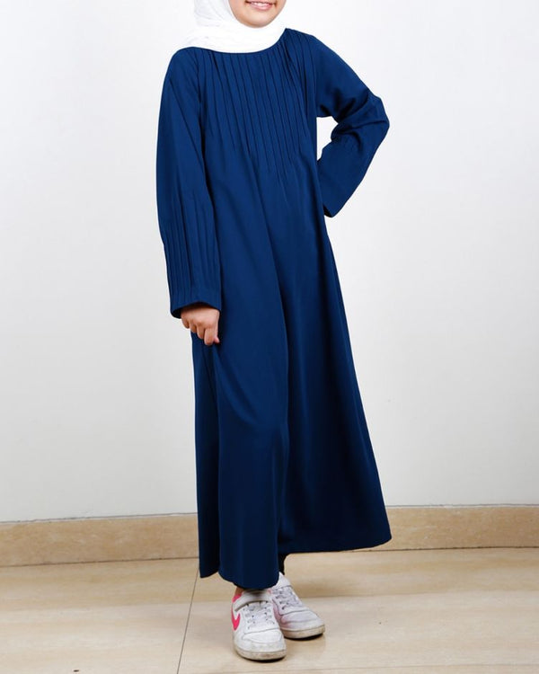 Sleek And Simple Blue Kids Abaya