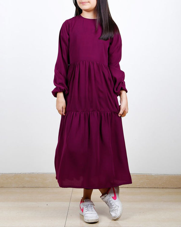 Modest Purple Kids Abaya