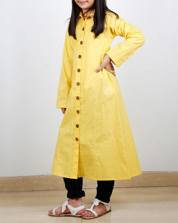 Button Down Shirt Style Kids Maxi Dress